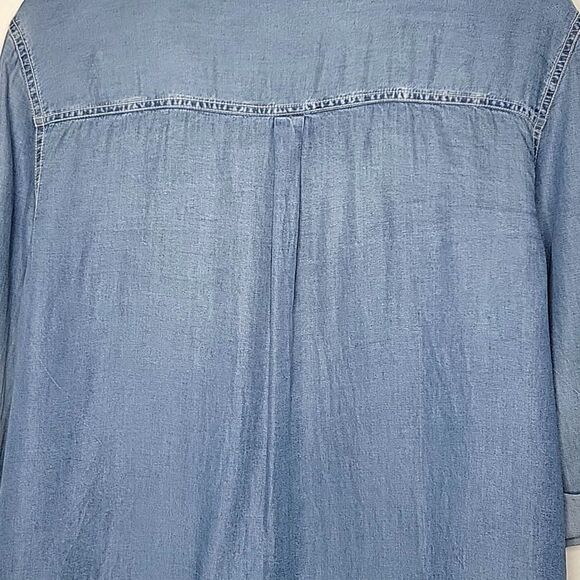 A.N.A 100% Lyocell Light Blue Casual Button Down Collared Extra Long Shirt sz XL - Picture 7 of 11